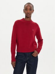 Calvin Klein Jeans Sweter Embro Badge J20J222987 Czerwony Regular Fit. Czerwone swetry Calvin Klein Jeans, xs, bez wzorów, z bawełny, bez ramiączek. Za 249.99 zł.
