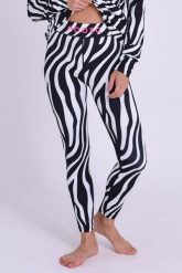 Legginsy termoaktywne – damskie, wzór zebra Hotel California. Białe legginsy OOSC, bez wzorów, z materiału, eleganckie, długie. Za 269.99 zł.