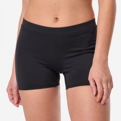 Dół kostiumu kąpielowego surfingowego damski Olaian Reva. Czarne bikini OLAIAN, bez wzorów, z elastanu, sportowe. Za 49.99 zł.