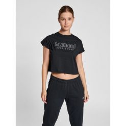 Damski crop top Hummel Legacy June. Czarne topy Hummel, s, bez wzorów, sportowe, bez kołnierzyka, bez ramiączek. Za 131.50 zł.