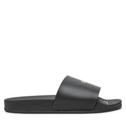 Klapki Off-White. Czarne klapki OFF-WHITE, bez wzorów, bez obcasa, bez zapięcia. Za 719.99 zł.