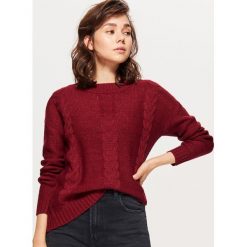 Sweter z warkoczowym splotem - Bordowy. Swetry marki INESIS. W wyprzedaży za 39.99 zł.