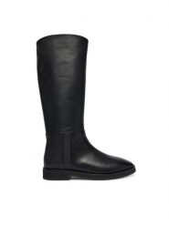 Calvin Klein Kozaki Formal Utk Boot Lth HW0HW02599 Czarny. Czarne kozaki Calvin Klein, bez wzorów, ze skóry, bez obcasa, na płaskiej podeszwie, bez zapięcia. Za 999.99 zł.