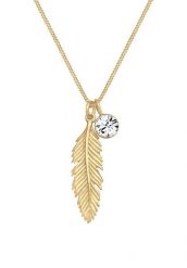 Elli Damski wisiorek z piórami Boho z kryształami srebro 925 Sterling Silver Naszyjniki 1 ct. Szare naszyjniki Elli, z materiału, srebrne. Za 328.99 zł.