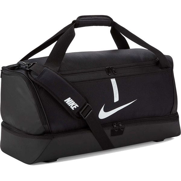 Torba sportowa Nike Academy Team Hardcase usztywnione dno z komorą na buty 59L. Czarne buty treningowe Nike, bez wzorów, bez zapięcia, na fitness i siłownię. Za 184.00 zł.