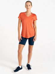 Dare 2b Koszulka sportowa "Vigilant Tee" w kolorze pomarańczowym rozmiar: 38. Pomarańczowe t-shirty sportowe Dare 2b, bez wzorów, z materiału, bez ramiączek, outdoorowe. Za 79.03 zł.