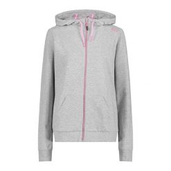Bluza damska z kapturem CMP. Szare bluzy CMP, bez wzorów, sportowe, bez ramiączek, z kapturem. Za 282.50 zł.