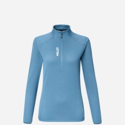 Bluza damska trekkingowa lekka MILLET Parmelan Light Fleece Po W. Niebieskie bluzy bez kaptura Millet, xl, bez wzorów, z materiału, bez kaptura, trekkingowe. Za 179.00 zł.