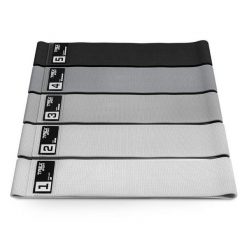 Zestaw 5 gum oporowych Trex Sport Miniband 5–30 kg z torbą. Czarne torby sportowe TREX SPORT, bez wzorów, z poliesteru. Za 49.50 zł.