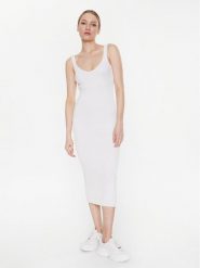 MMC Studio Sukienka dzianinowa Light Skin Écru Slim Fit. Sukienki MMC STUDIO, bez wzorów, z dzianiny, bez kołnierzyka, bez ramiączek. Za 459.99 zł.