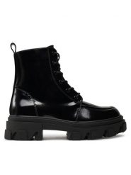 ONLY Trapery 15329998 Czarny. Czarne traperki ONLY, bez wzorów, ze skóry, bez obcasa, bez zapięcia. Za 299.99 zł.
