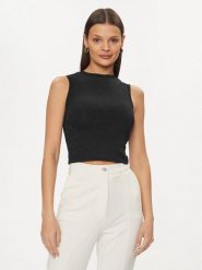 Guess Bluzka Ofelia W4GP52 KBYN0 Czarny Regular Fit. Czarne bluzki Guess, xl, z aplikacjami, z syntetyku, bez kołnierzyka, bez ramiączek. Za 329.99 zł.