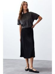 Trendyol Spódnica w kolorze czarnym rozmiar: 34. Czarne spódnice Trendyol, na co dzień, bez wzorów, midi, proste. Za 78.99 zł.