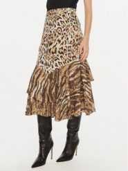 Guess Spódnica midi Chantal W4BD83 WGLA2 Brązowy Regular Fit. Brązowe spódnice Guess, xs, z aplikacjami, z syntetyku, midi. Za 169.99 zł.
