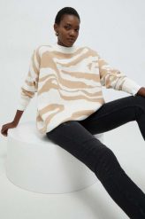 Answear Lab sweter damski kolor beżowy. Brązowe swetry Answear Lab, m, bez wzorów, z dzianiny, bez ramiączek. Za 249.99 zł.