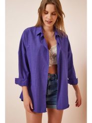 Happiness Istanbul Koszula w kolorze fioletowym rozmiar: 36. Różowe koszule Happiness Istanbul, bez wzorów, bez kołnierzyka, bez ramiączek. Za 61.60 zł.