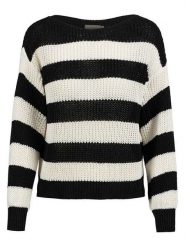 Herrlicher Sweter "Louise" w kolorze kremowo-czarnym rozmiar: L. Brązowe swetry Herrlicher, l, bez wzorów, bez ramiączek. Za 113.99 zł.