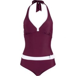 Kostium kąpielowy bonprix bordowo-biały. Stroje jednoczęściowe marki bonprix. Za 79.99 zł.
