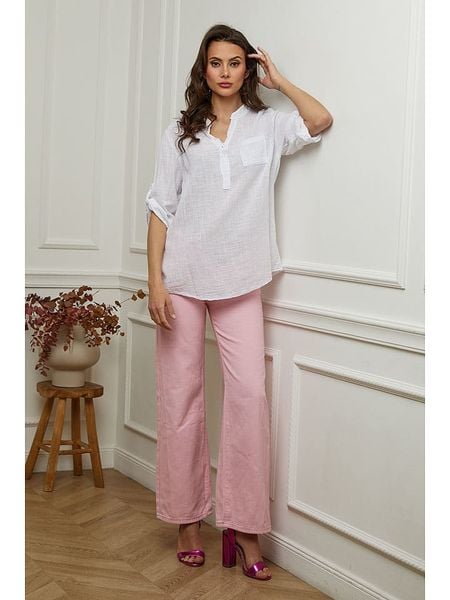 Fleur de Lin Bluzka "Msof" w kolorze białym rozmiar: S. Białe bluzki Fleur de Lin, s, bez wzorów, bez kołnierzyka, bez ramiączek. Za 74.28 zł.