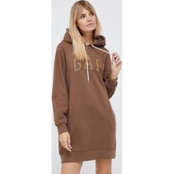 GAP sukienka kolor brązowy mini prosta. Brązowe sukienki GAP, na co dzień, l, bez wzorów, bez kołnierzyka, bez ramiączek, mini, proste. Za 319.99 zł.