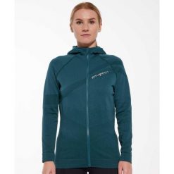 Bluza damska wełniana z kapturem Brubeck THERMO WOOL by Pustelnik. Zielone bluzy Brubeck, bez wzorów, z wełny, bez ramiączek, z kapturem. Za 439.00 zł.