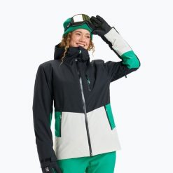 Kurtka snowboardowa damska ROXY Stormdash. Czarne kurtki narciarskie Roxy, na zimę, l, bez wzorów, z materiału, bez kaptura, snowboardowy. Za 869.99 zł.