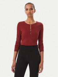Guess Body W6BP21 K6256 Bordowy Slim Fit. Czerwone body i gorsety Guess, z aplikacjami, z syntetyku, bez ramiączek. Za 294.99 zł.