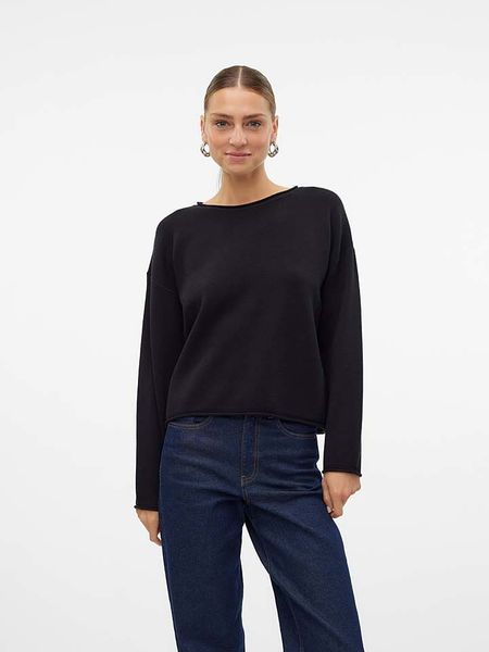 Vero Moda Sweter "Gold" w kolorze czarnym rozmiar: XS. Czarne swetry Vero Moda, xs, bez wzorów, ze splotem, bez ramiączek. Za 87.61 zł.