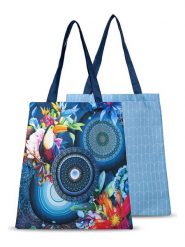 Hip Shopper bag "Cailaini" w kolorze błękitno-granatowym - 40 x 45 cm rozmiar: 40x45 cm. Niebieskie shopper bag Hip, bez wzorów, z materiału, na ramię, bez dodatków. Za 48.50 zł.