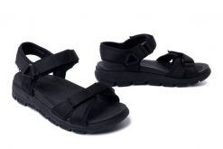 RIEKER Revolution V8401-00 black, sandały damskie. Czarne sandały Rieker, bez wzorów, bez obcasa, bez zapięcia. Za 349.90 zł.