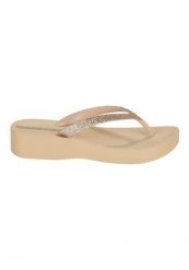 Japonki damskie Ipanema Mesh Chic Plat. Brązowe japonki Ipanema, bez wzorów, z gumy, eleganckie. Za 158.15 zł.
