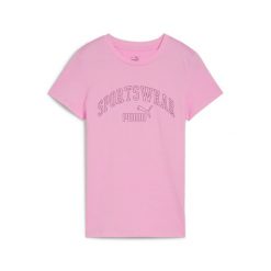 Damska koszulka ESS+ LOGO LAB PUMA Mauved Out Pink. Czerwone t-shirty sportowe Puma, m, bez wzorów, z gumy, bez ramiączek, na jogę i pilates. Za 69.99 zł.