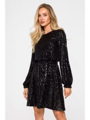 Made of emotion Sukienka w kolorze czarnym rozmiar: L. Czarne sukienki Made Of Emotion, l, bez wzorów, bez kołnierzyka, bez ramiączek, mini. Za 229.99 zł.