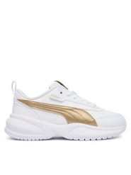 Puma Baleriny Cilia 2 Mode Metallic Glam 408272 01 Biały. Białe baleriny Puma, bez wzorów, ze skóry, bez obcasa, bez zapięcia. Za 299.99 zł.