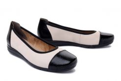 RIEKER L9351-80 white combination, baleriny damskie. Brązowe baleriny Rieker, bez wzorów, bez obcasa, bez zapięcia. Za 289.90 zł.
