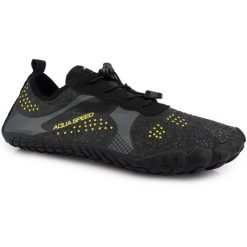 Buty do wody do pływania na plażę rafę elastyczne sznurowadła Aqua speed. Czarne buty treningowe Aqua-Speed, bez wzorów, bez zapięcia, do pływania. Za 119.00 zł.