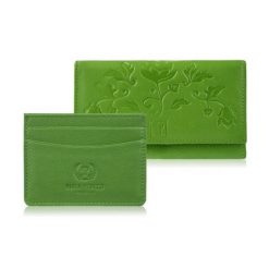 Zestaw prezentowy dla niej portfel damski w kwiaty T-45 i skórzane etui na karty T-151 Paolo Peruzzi ZUP-144-GR. Zielone portfele PAOLO PERUZZI, bez wzorów, ze skóry. Za 99.00 zł.