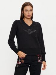 Aeronautica Militare Bluza 242FE1969DF541 Czarny Regular Fit. Czarne bluzy Aeronautica Militare, xs, bez wzorów, z bawełny, bez kaptura. Za 349.99 zł.
