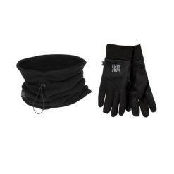 Zestaw termo unisex Komin na szyję/Rękawiczki. Czarne szaliki i kominy HEAT KEEPER, na zimę, bez wzorów, z poliamidu, sportowe. W wyprzedaży za 148.10 zł.