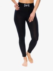 Legginsy termoaktywne damskie Super.natural Tundra175 Tight. Czarne legginsy super.natural, bez wzorów, z materiału, długie. Za 299.99 zł.