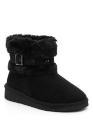 ISLAND BOOT Botki zimowe "Fabya" w kolorze czarnym rozmiar: 36. Czarne botki Island Boot, bez wzorów, z materiału, bez obcasa, bez zapięcia. Za 138.21 zł.
