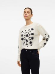 Vero Moda Sweter "Gaia" w kolorze czarnym rozmiar: M. Czarne swetry Vero Moda, m, bez wzorów, bez ramiączek. Za 180.91 zł.