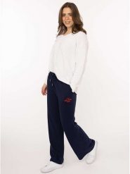 Zwillingsherz Spodnie dresowe "Feel Good Club" w kolorze granatowym rozmiar: L/XL. Niebieskie spodnie dresowe Zwillingsherz, bez wzorów, z bawełny. Za 126.99 zł.