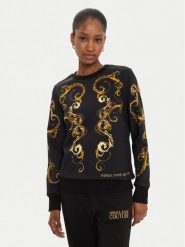 Versace Jeans Couture Bluza 77HAI3P9 Czarny Regular Fit. Czarne bluzy Versace Jeans Couture, xs, bez wzorów, z bawełny, bez ramiączek, bez kaptura. Za 709.99 zł.