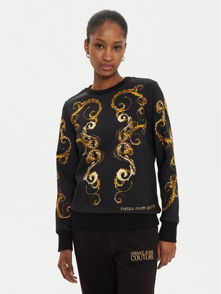 Versace Jeans Couture Bluza 77HAI3P9 Czarny Regular Fit. Czarne bluzy Versace Jeans Couture, xs, bez wzorów, z bawełny, bez kaptura. Za 709.99 zł.