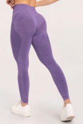 Legginsy fitness damskie Gym Glamour seamless. Fioletowe legginsy GYM GLAMOUR, bez wzorów, z materiału, eleganckie. Za 169.99 zł.