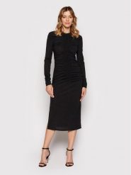 KARL LAGERFELD Sukienka codzienna Ruched 220W1352 Czarny Slim Fit. Czarne sukienki KARL LAGERFELD, na co dzień, xs, bez wzorów, z syntetyku, bez kołnierzyka, bez ramiączek, proste. Za 689.99 zł.