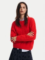 Desigual Sweter Exeter 24WWJF74 Czerwony Regular Fit. Czerwone swetry Desigual, m, bez wzorów, z syntetyku, bez ramiączek. Za 219.99 zł.