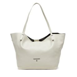Torebka Patrizia Pepe. Białe shopper bag Patrizia Pepe, bez wzorów, bez dodatków. Za 969.99 zł.