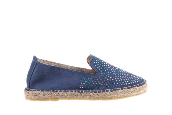 Espadryle Bayla-115 107601 Serraje Iris, Granat, Skóra naturalna - 41. Niebieskie espadryle Bayla, bez wzorów, z materiału, bez obcasa. W wyprzedaży za 62.10 zł.